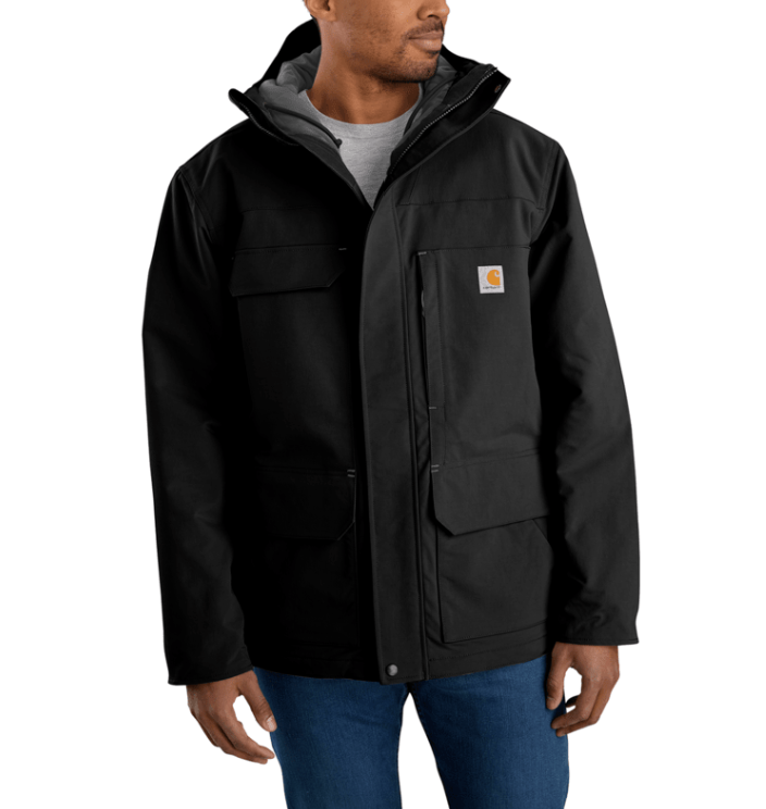 Super Dux™ Relaxed Fit Insulated Traditional Coat- Black