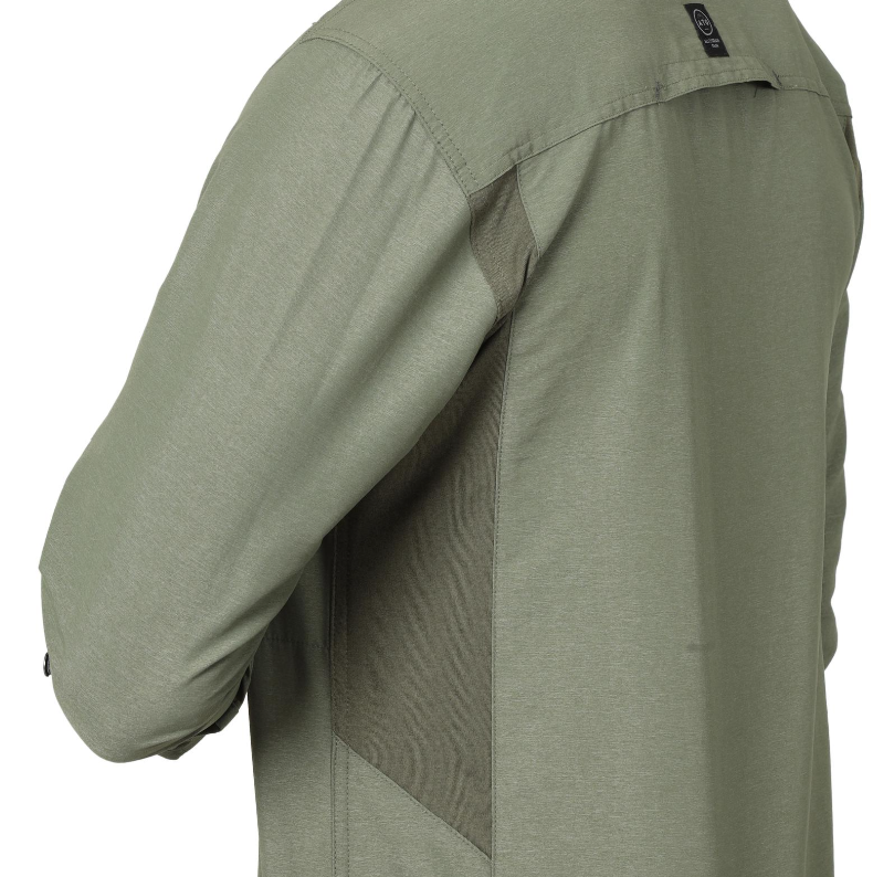 ATG -x- Wrangler® Mixed Material Shirt - Dusty Olive