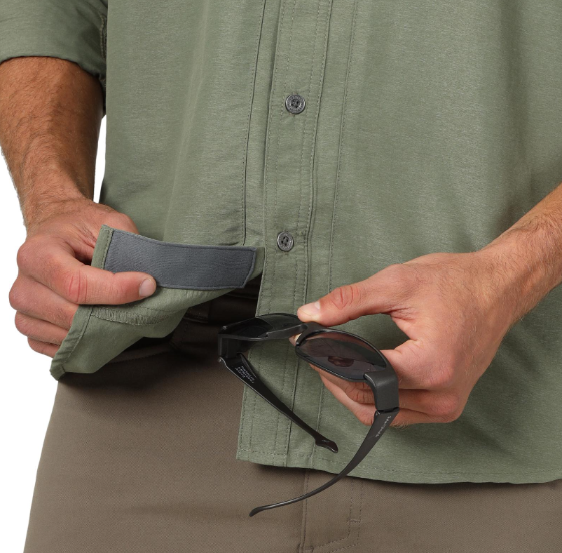 ATG -x- Wrangler® Mixed Material Shirt - Dusty Olive