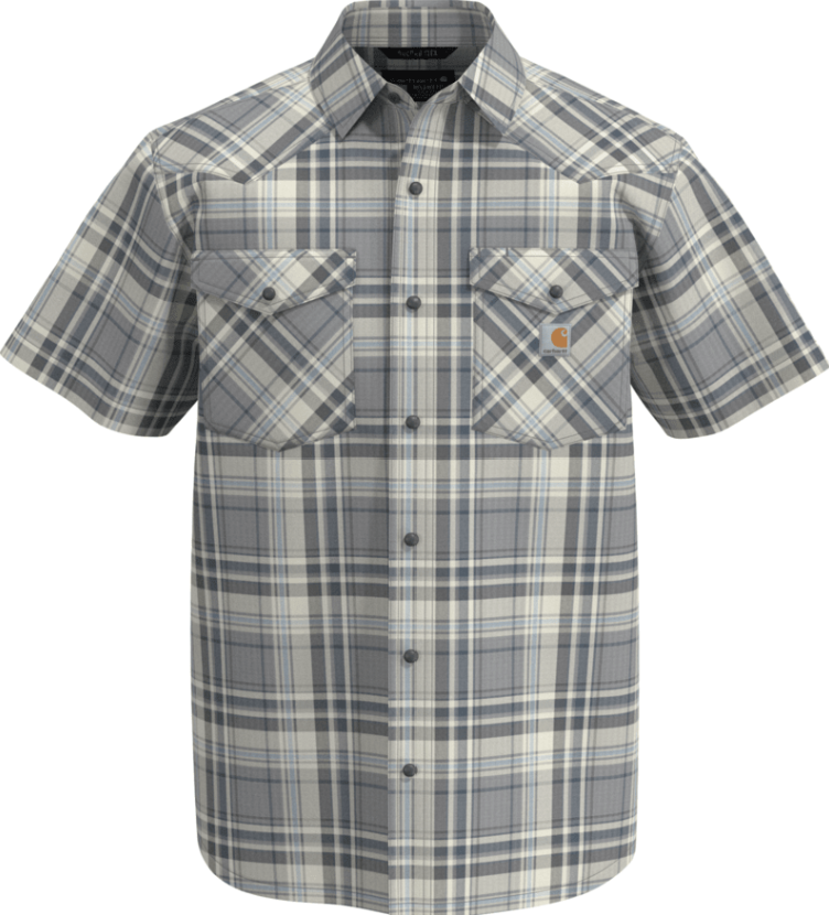 Montana Bozeman Relaxed SS Plaid Shirt- Carhartt Grey