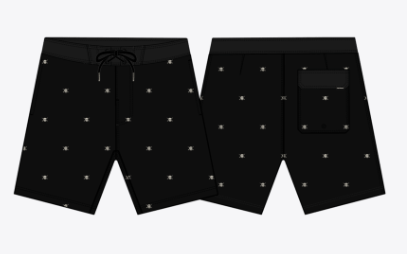 Jasper 19" Boardshort - Black/White