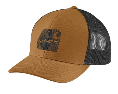 Canvas Mesh back Logo Embroidered Cap- Carhartt Brown