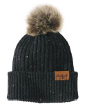 Women's Wool Blend Cuffed Beanie- Black Nep