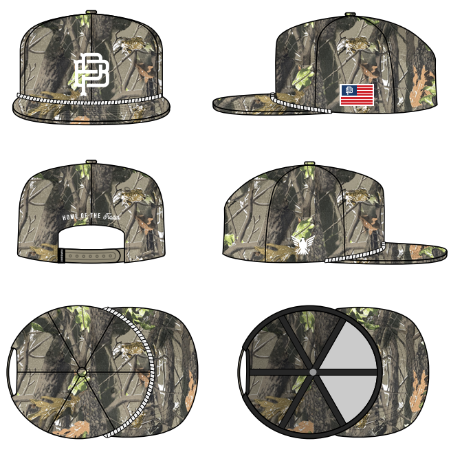 PB Crest Rope Snapback, Camo