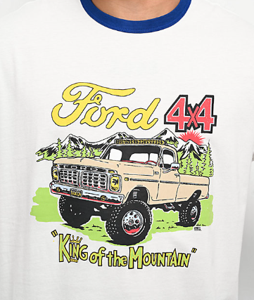 Ford King of the Mountains SS Ringer Tee- White