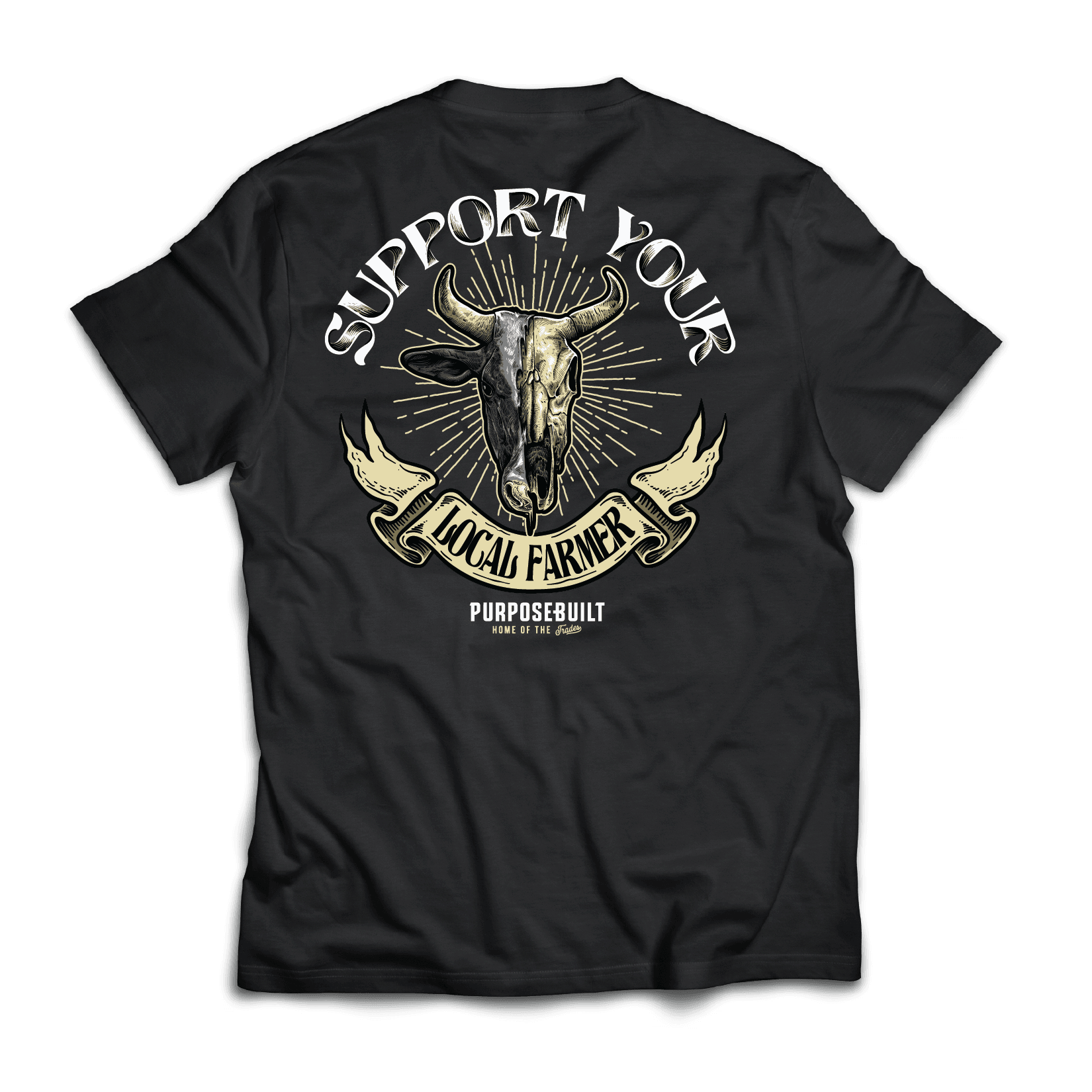 Support Your Local Farmer Tee, Black - Purpose-Built / Home of the Trades