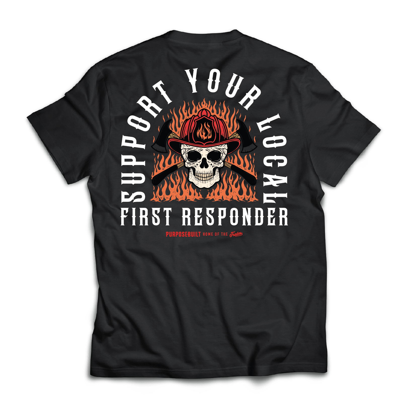 Support Your Local First Responder Tee. Black