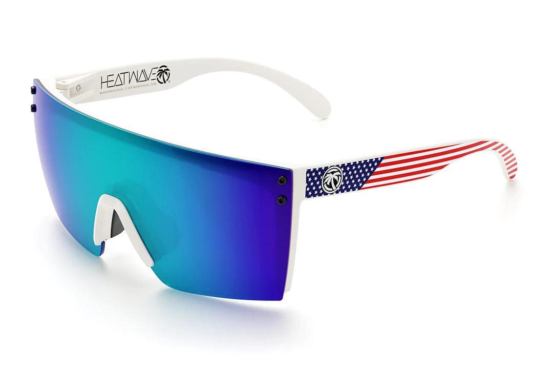 Lazer Face Sunglasses: White Frame Stars & Stripes USA Z87 - Purpose-Built / Home of the Trades
