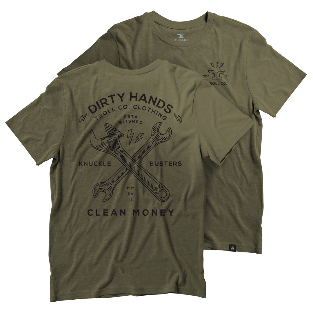 Men's DHCM Twisting Wrenches T-Shirt, Military Green