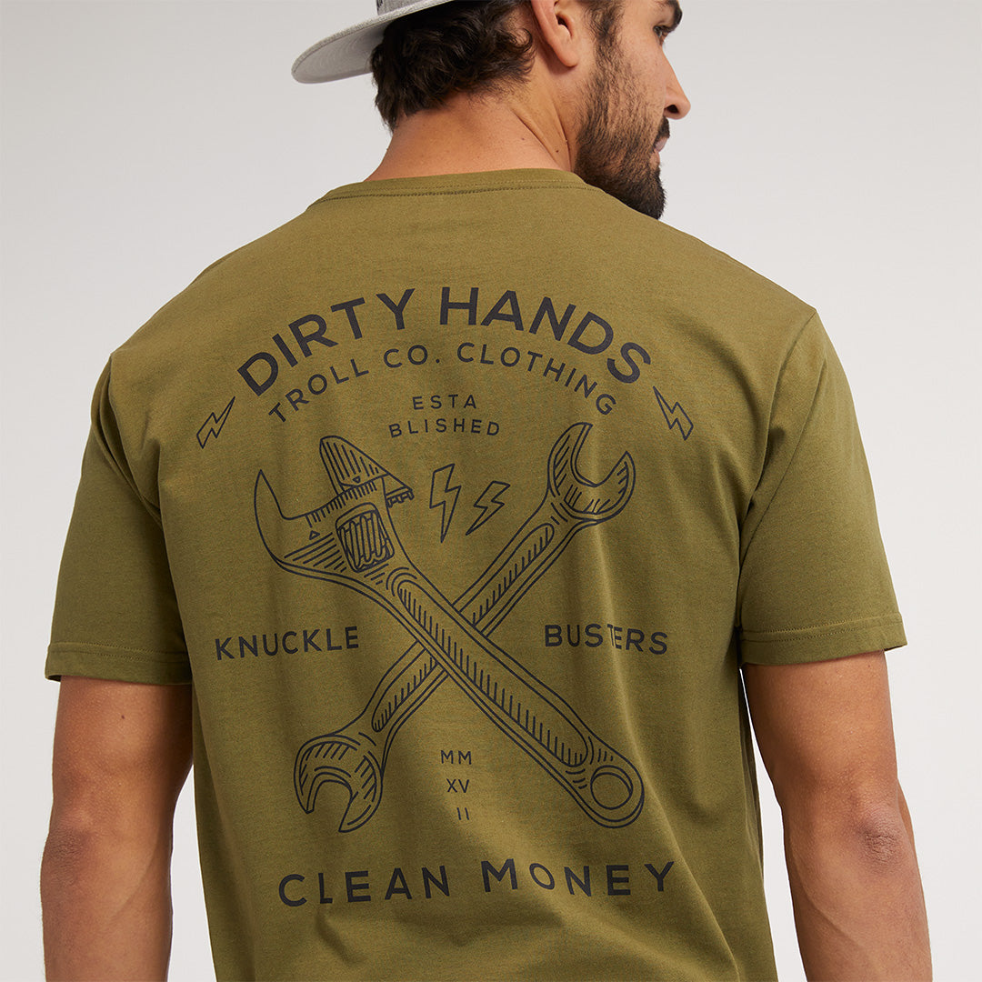 Men's DHCM Twisting Wrenches T-Shirt, Military Green