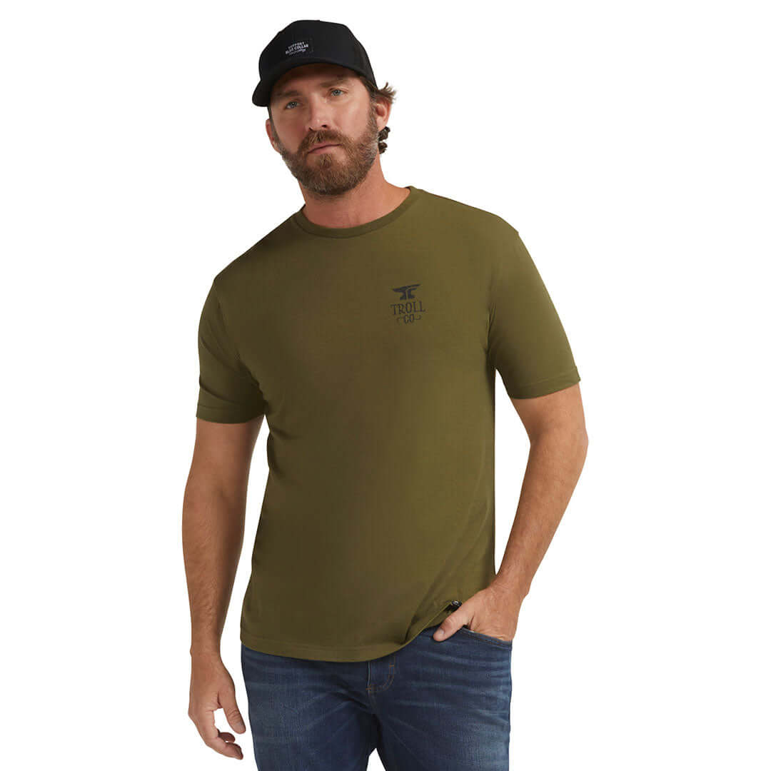 WHUS Butterface SS Tee, Military Green