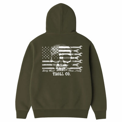 Flagship Skull Hoodie- Military Green