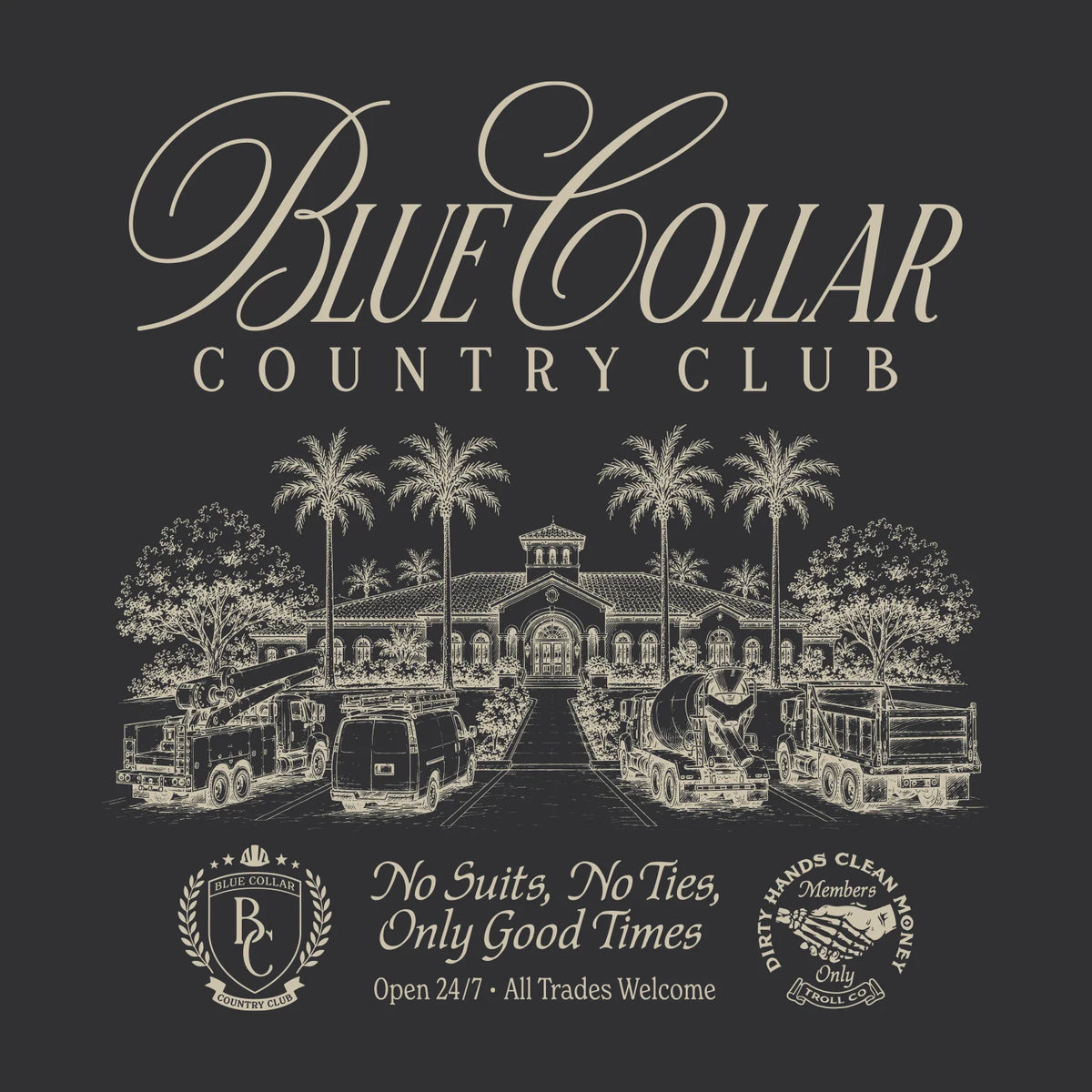 BCCC Palms Heavyweight Pigment Dye T-Shirt - Black