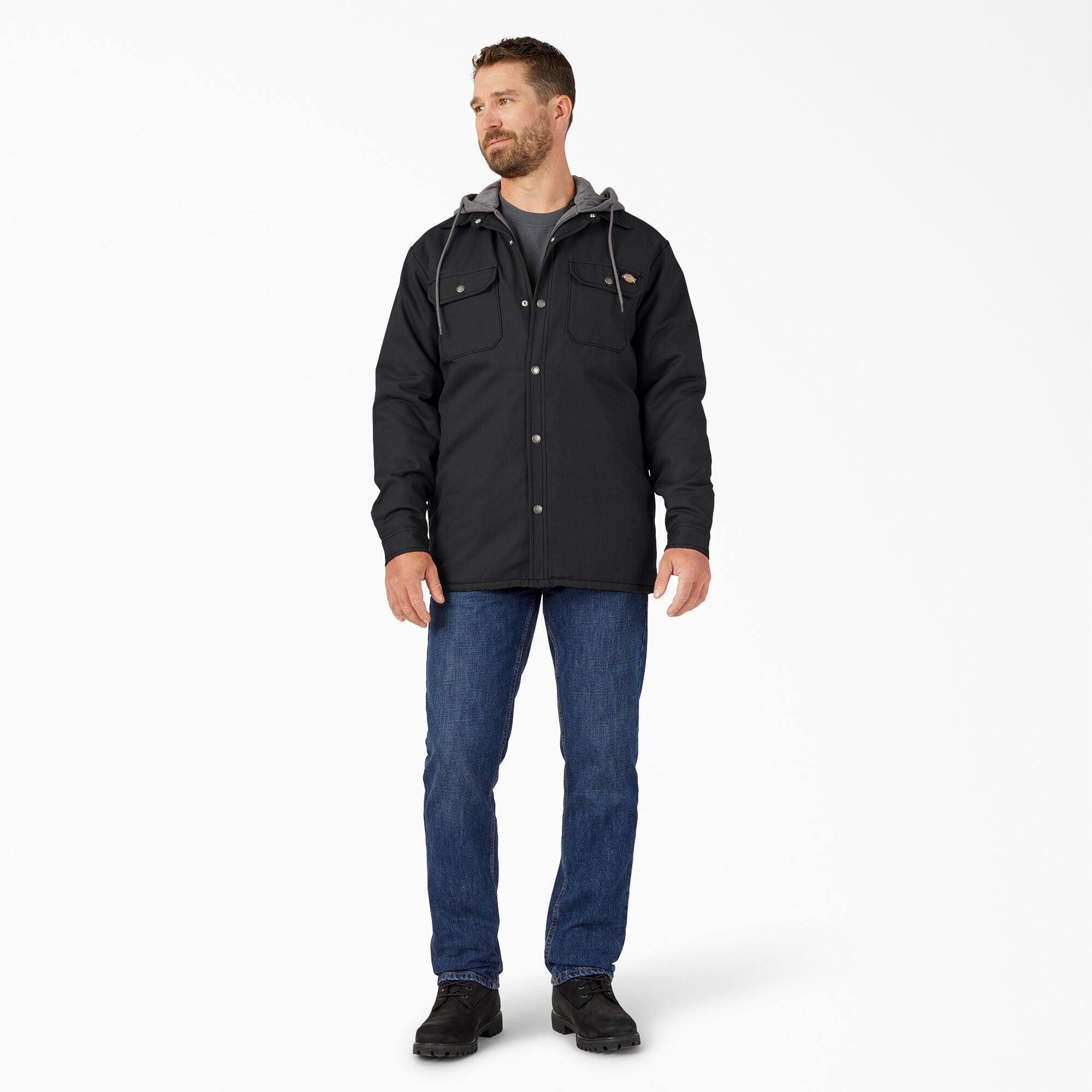 Water Repellent Duck Hooded Shirt Jacket, Black - Purpose-Built / Home of the Trades