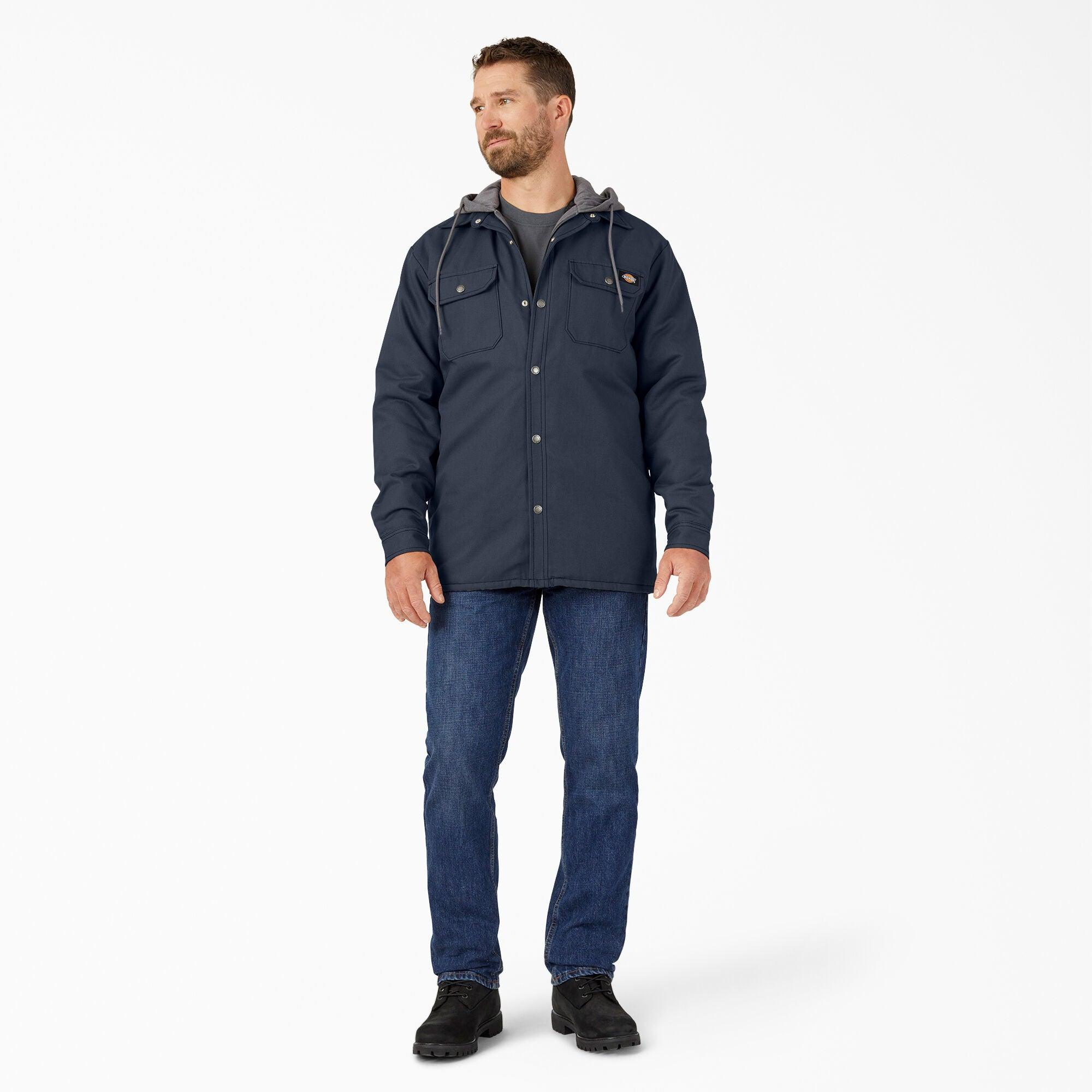 Water Repellent Duck Hooded Shirt Jacket, Navy - Purpose-Built / Home of the Trades