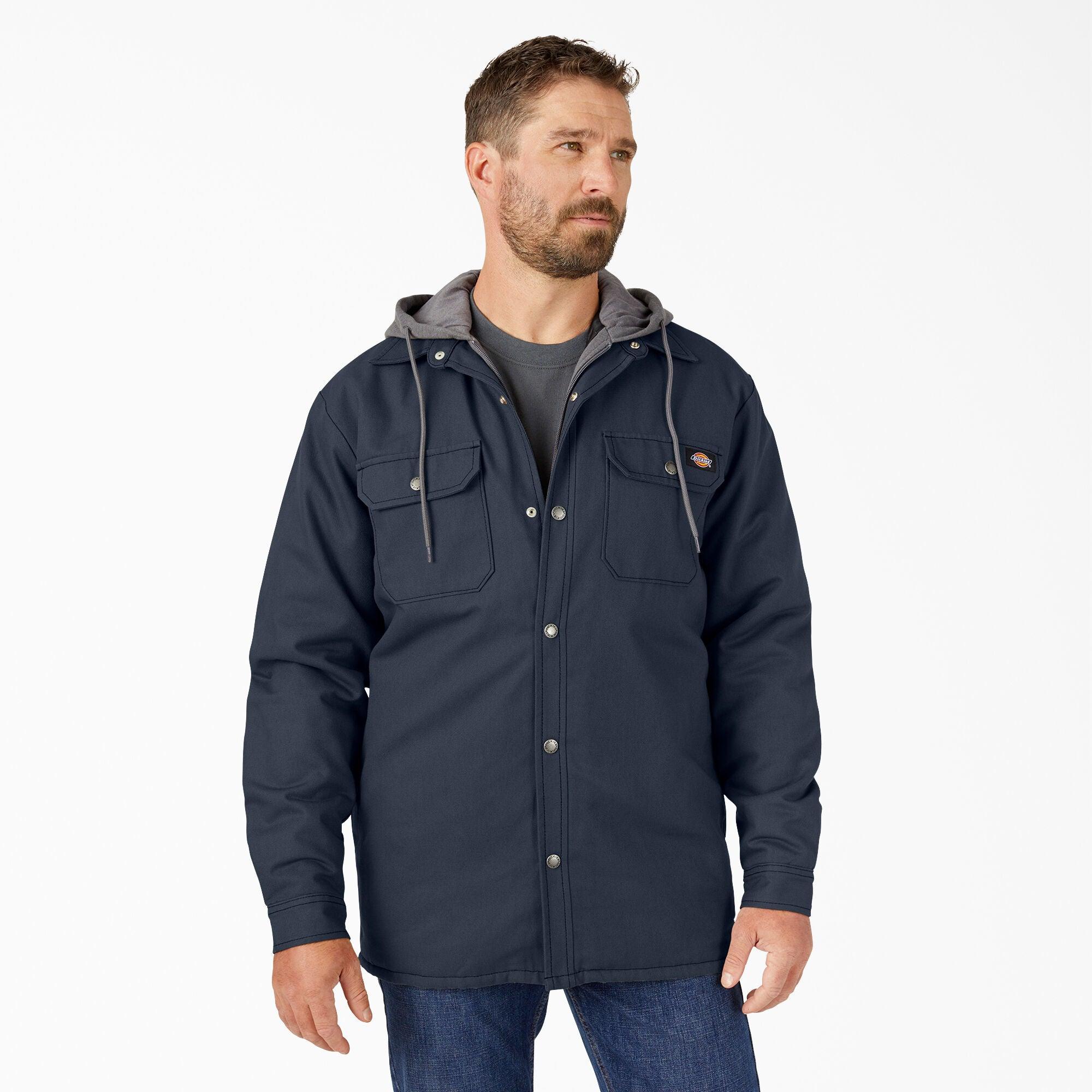 Water Repellent Duck Hooded Shirt Jacket, Navy - Purpose-Built / Home of the Trades