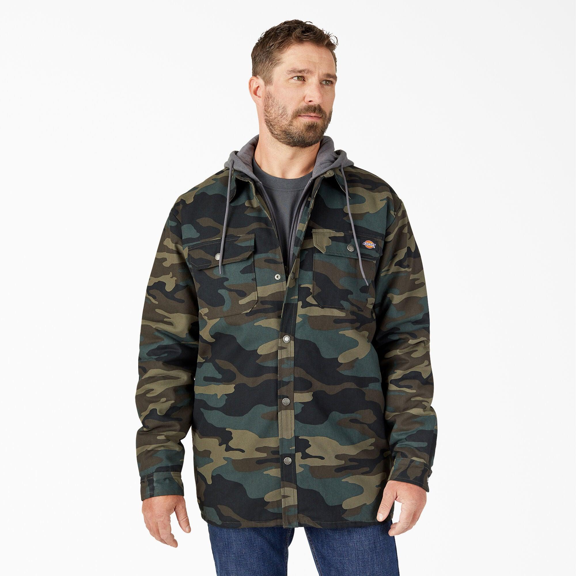 Water Repellent Duck Hooded Shirt Jacket, Camo - Purpose-Built / Home of the Trades