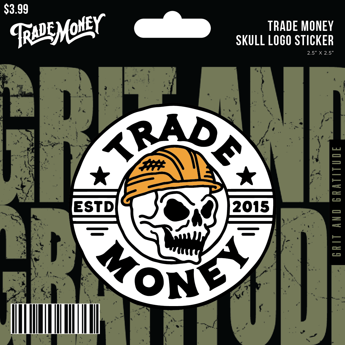 Trade Money Skull Logo Sticker - 2.5in