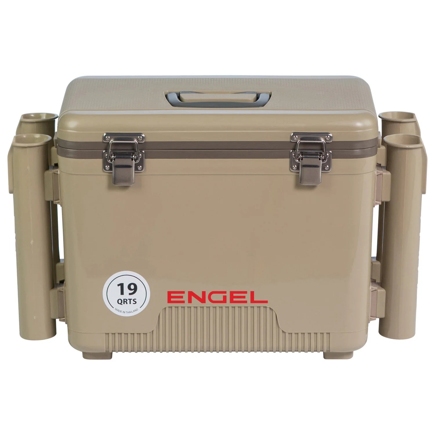 19 Quart Drybox / Cooler with Rod Holders: Tan