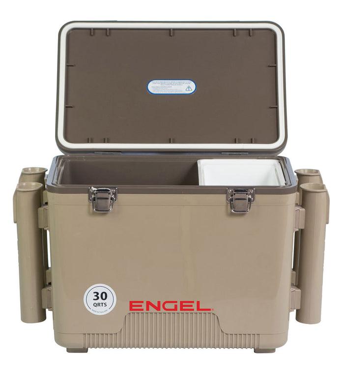 30 Quart Drybox / Cooler with Rod Holder: Tan - Purpose-Built / Home of the Trades