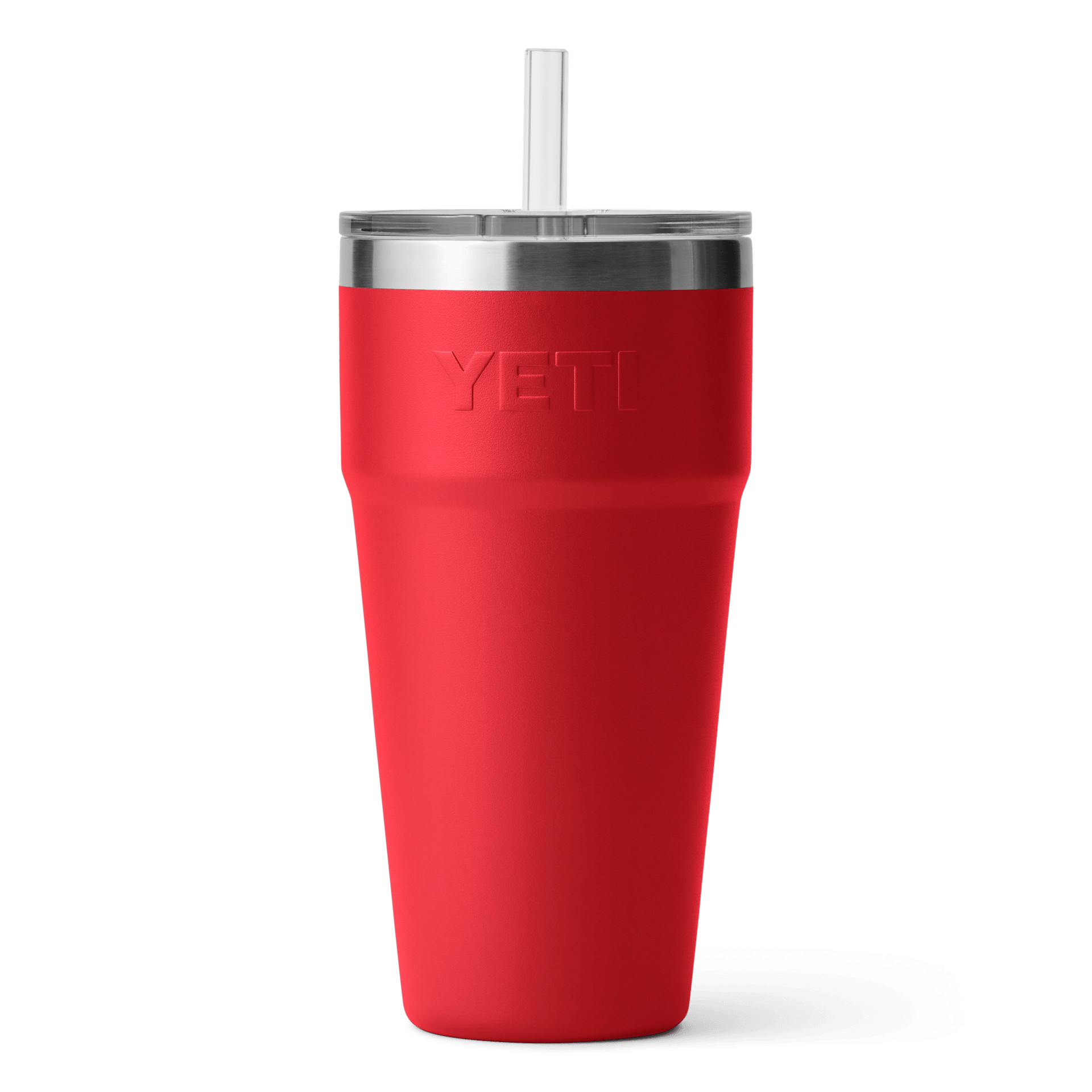 Rambler® 26 oz Stackable Cup w/Straw Lid - Rescue Red - Purpose-Built / Home of the Trades