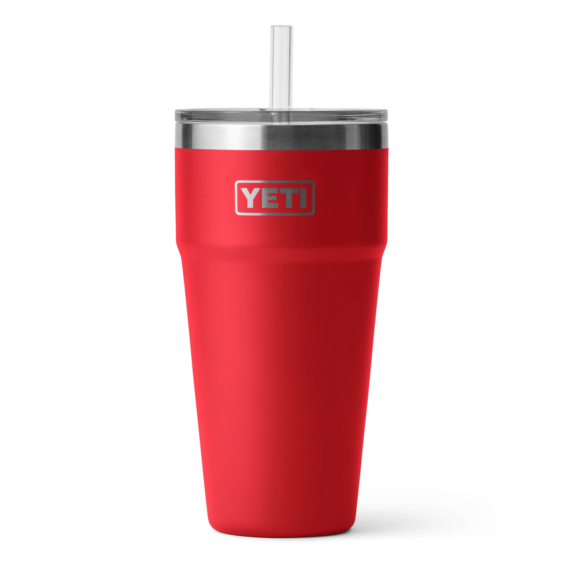 Rambler® 26 oz Stackable Cup w/Straw Lid - Rescue Red - Purpose-Built / Home of the Trades
