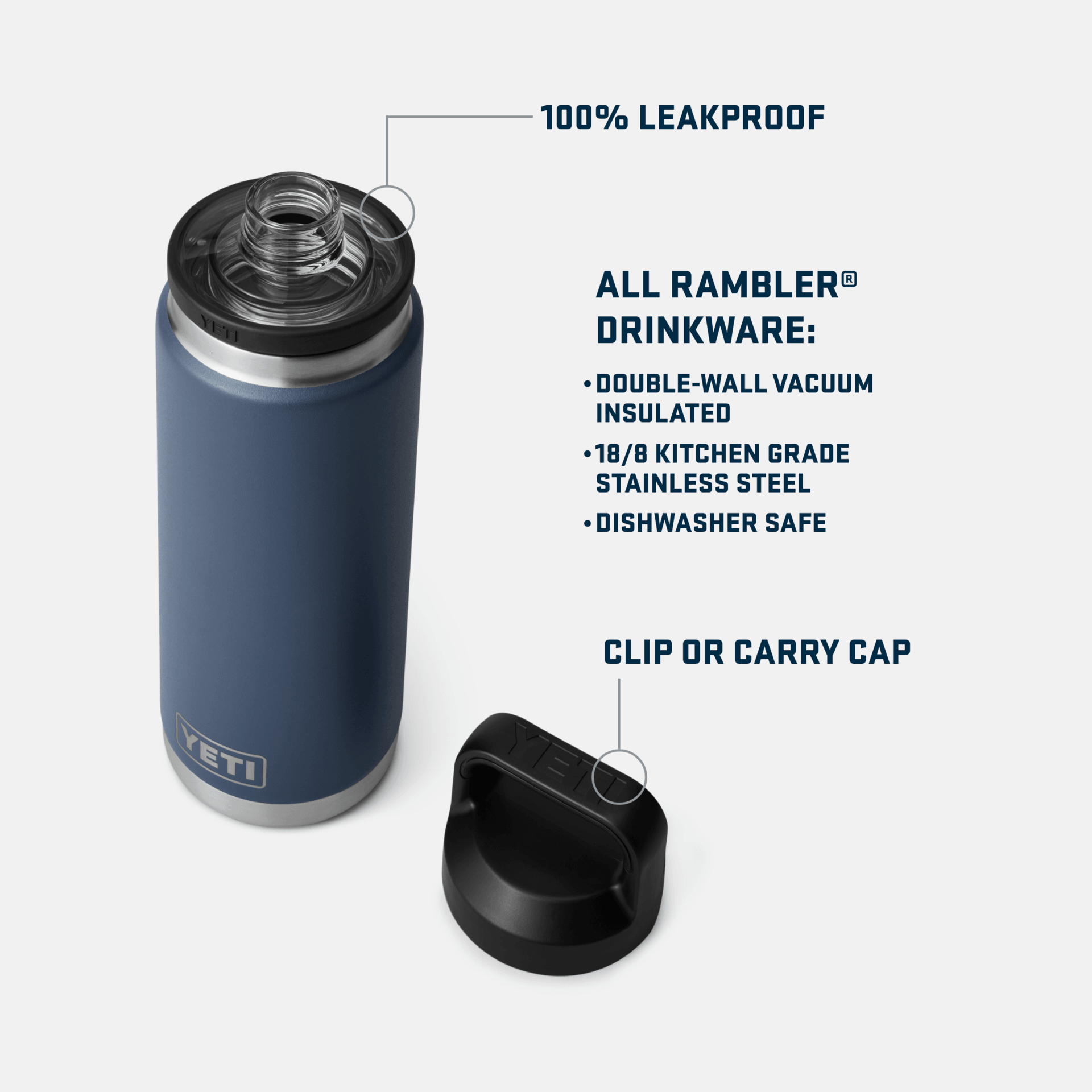 Rambler® 26 oz Water Bottle w/Chug Cap - White - Purpose-Built / Home of the Trades