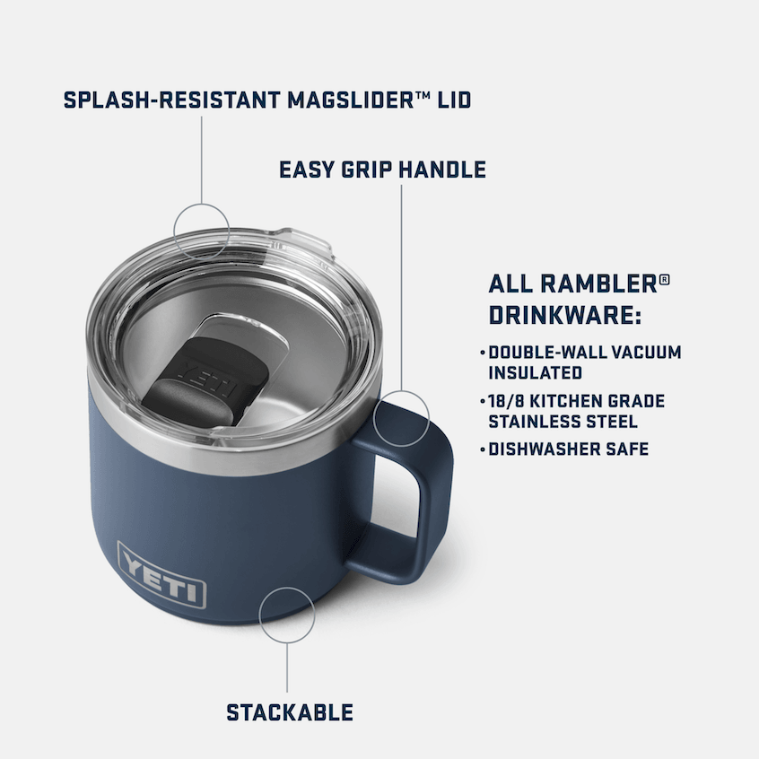 Rambler® 14 oz Mug w/Magslider™ Lid - Black - Purpose-Built / Home of the Trades