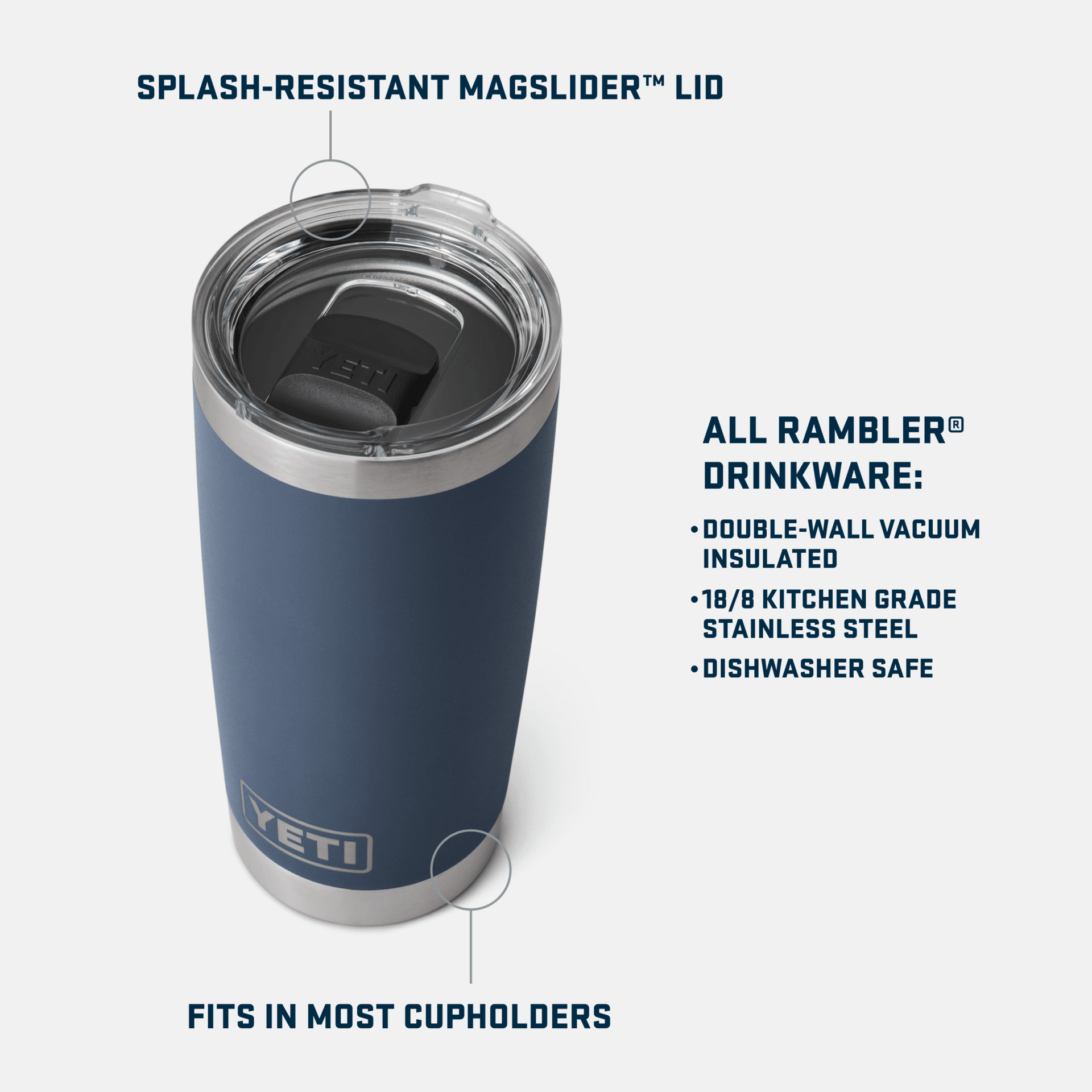 Rambler® 20 oz Tumbler w/Magslider™ Lid - Rescue Red - Purpose-Built / Home of the Trades