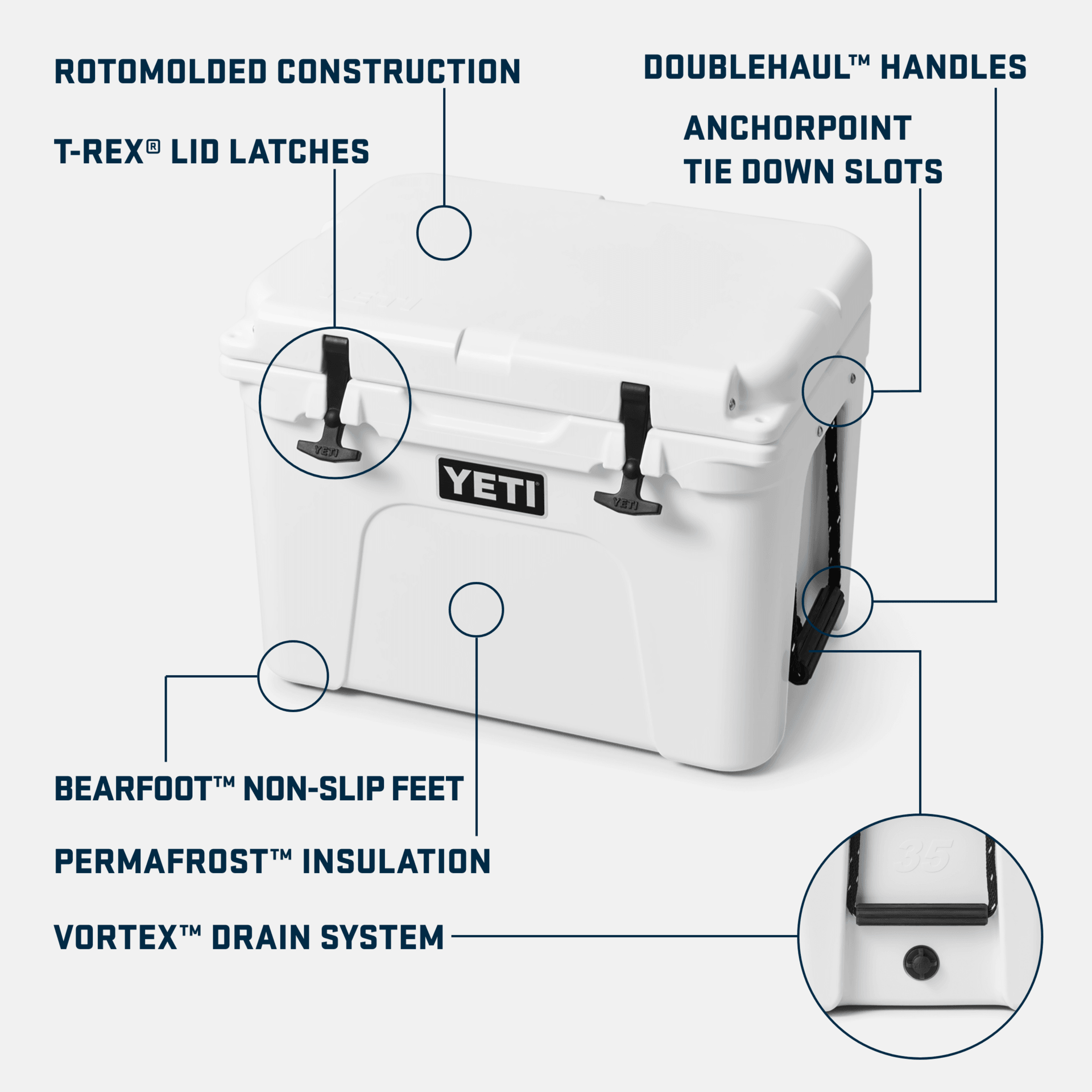 Tundra 35 Hard Cooler - Navy - Purpose-Built / Home of the Trades