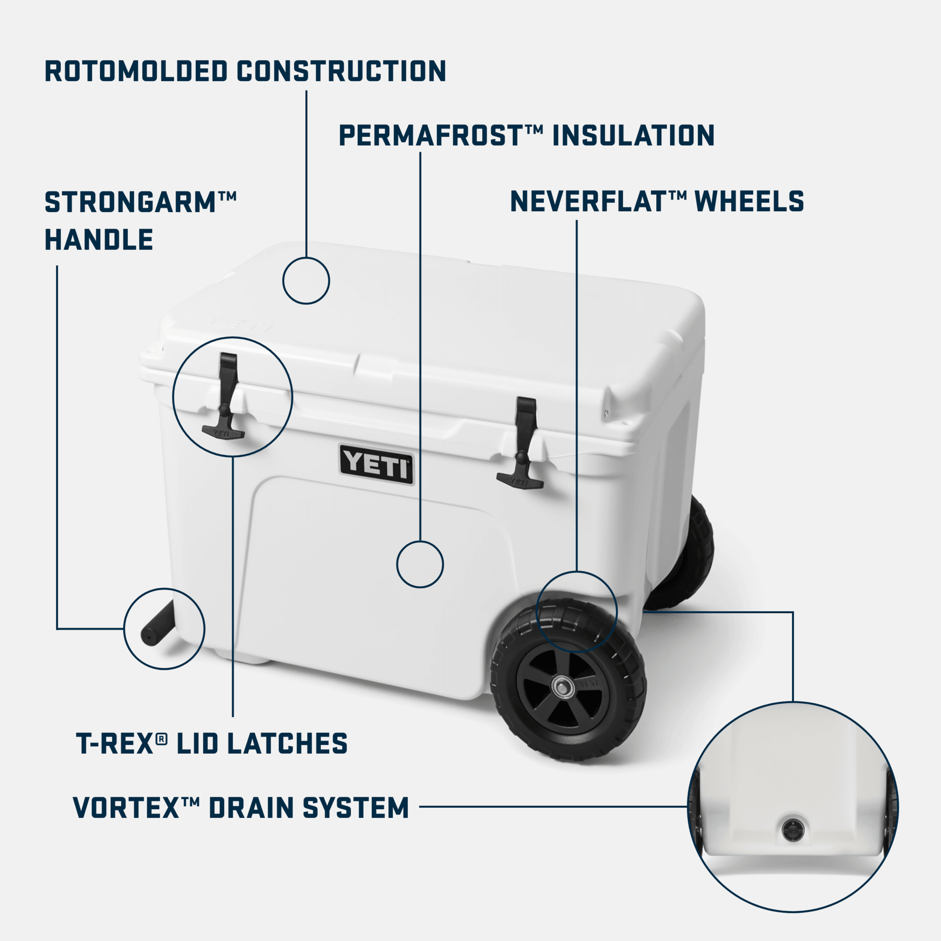 Tundra Haul - Wheeled Cooler - White - Purpose-Built / Home of the Trades