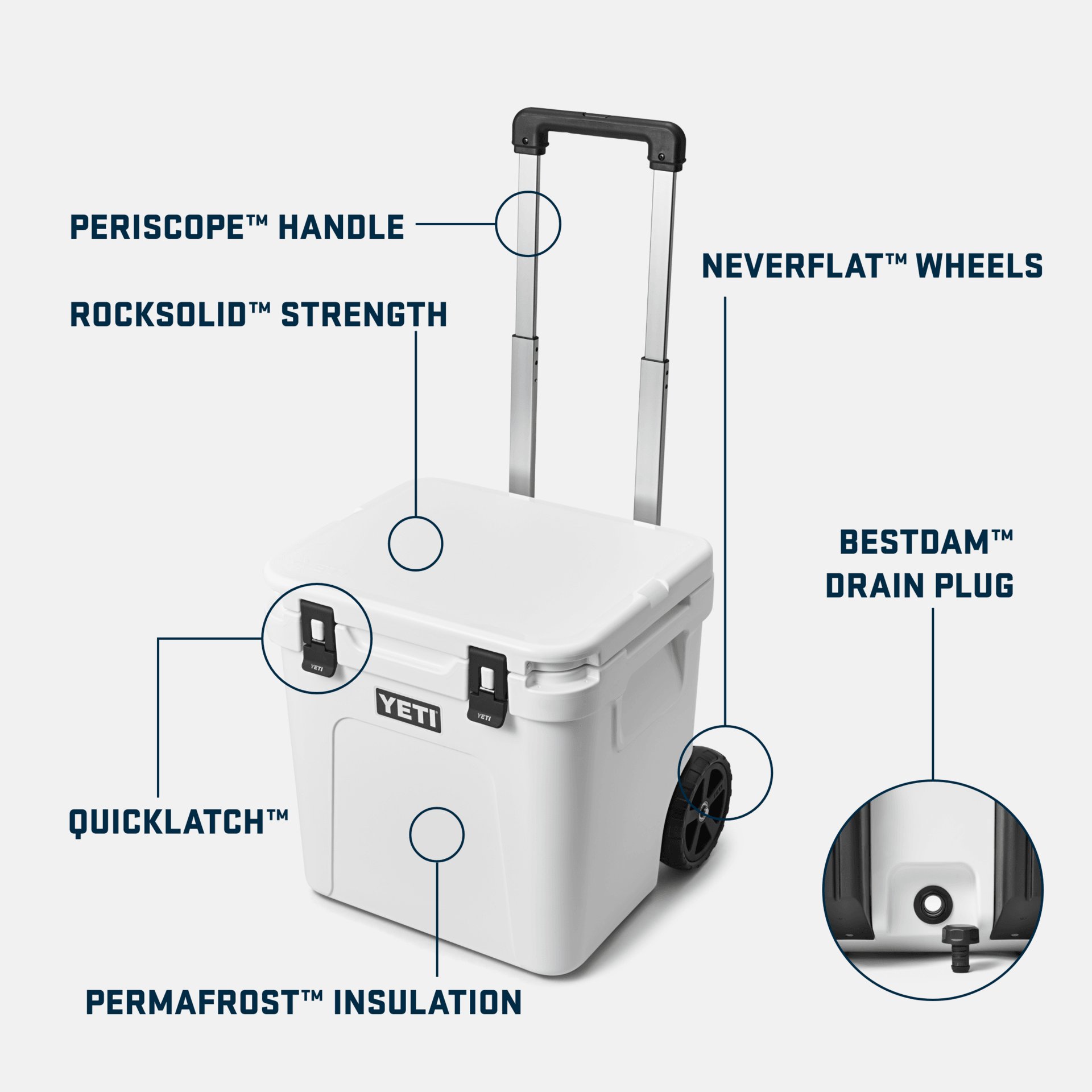 Roadie® 48 Wheeled Cooler - White - Purpose-Built / Home of the Trades