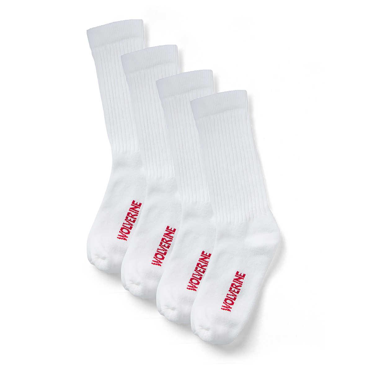 Men's 4-Pack Full Cushion Cotton Crew Sock - White - Purpose-Built / Home of the Trades