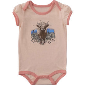 Infant Short-Sleeve Highland Bodysuit - Bleached Apricot