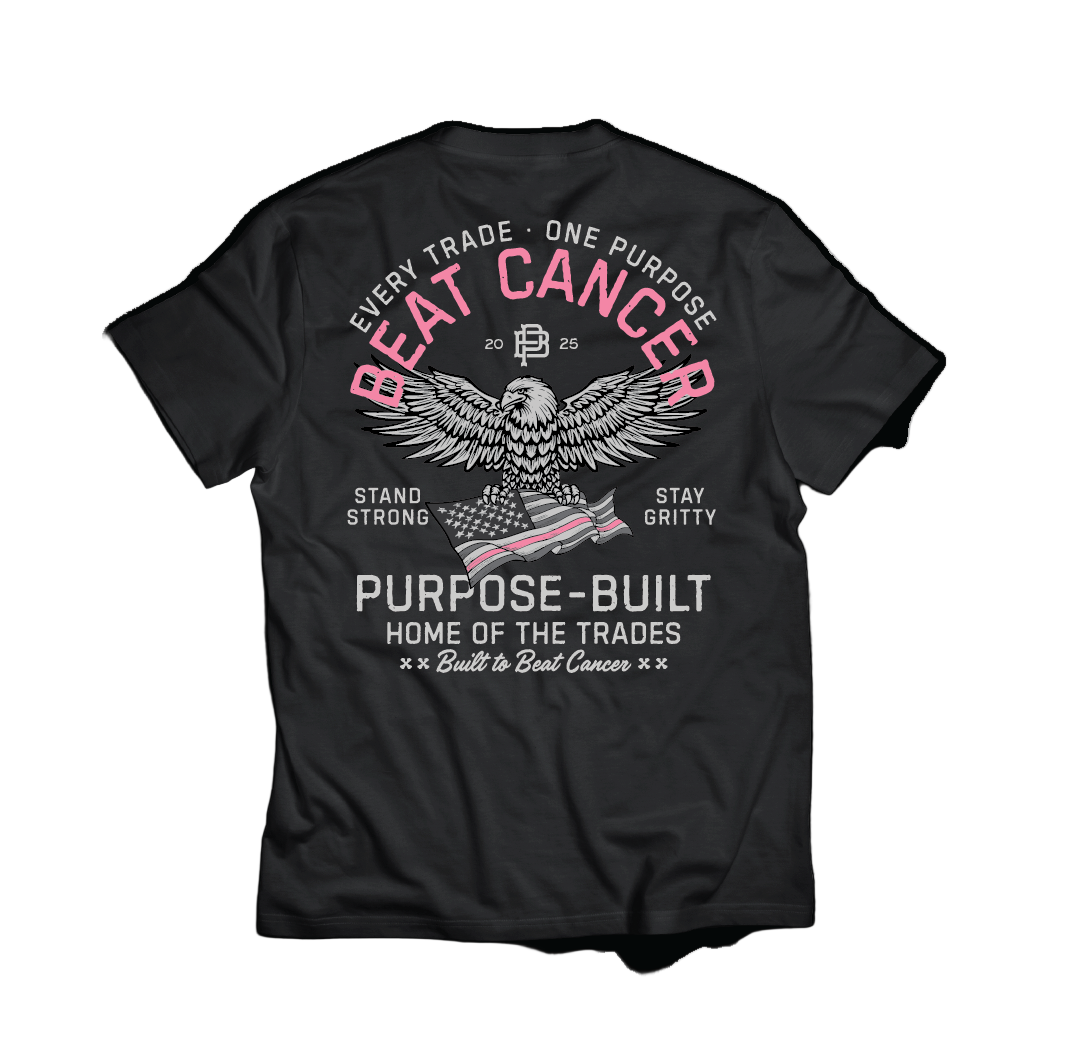 Built to Beat Cancer, HD Tee, Faded Black
