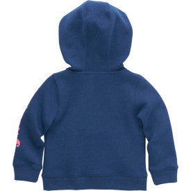 Infant Toddler Girls Long Sleeve Half Zip Sweatshirt - Dark Denim