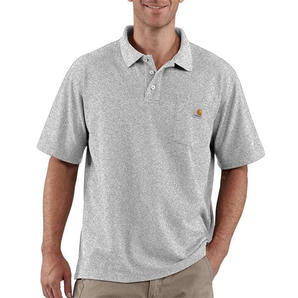 K570 - Loose fit midweight short-sleeve pocket polo - Heather Grey - Purpose-Built / Home of the Trades
