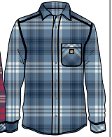 Youth Boys Long Sleeve Flannel Button Front Shirt - Coronet Blue - Purpose-Built / Home of the Trades