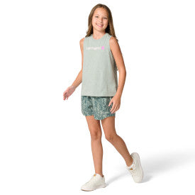 Youth Girls Sleeveless SUV T-Shirt - Laurel Heather Wash
