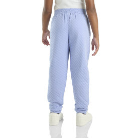 Youth Girls Quilted Jersey  Logo Sweatpant - Pale Iris