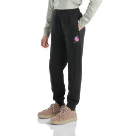 Youth Girls Fleece Logo Heather Sweatpant - Caviar Black