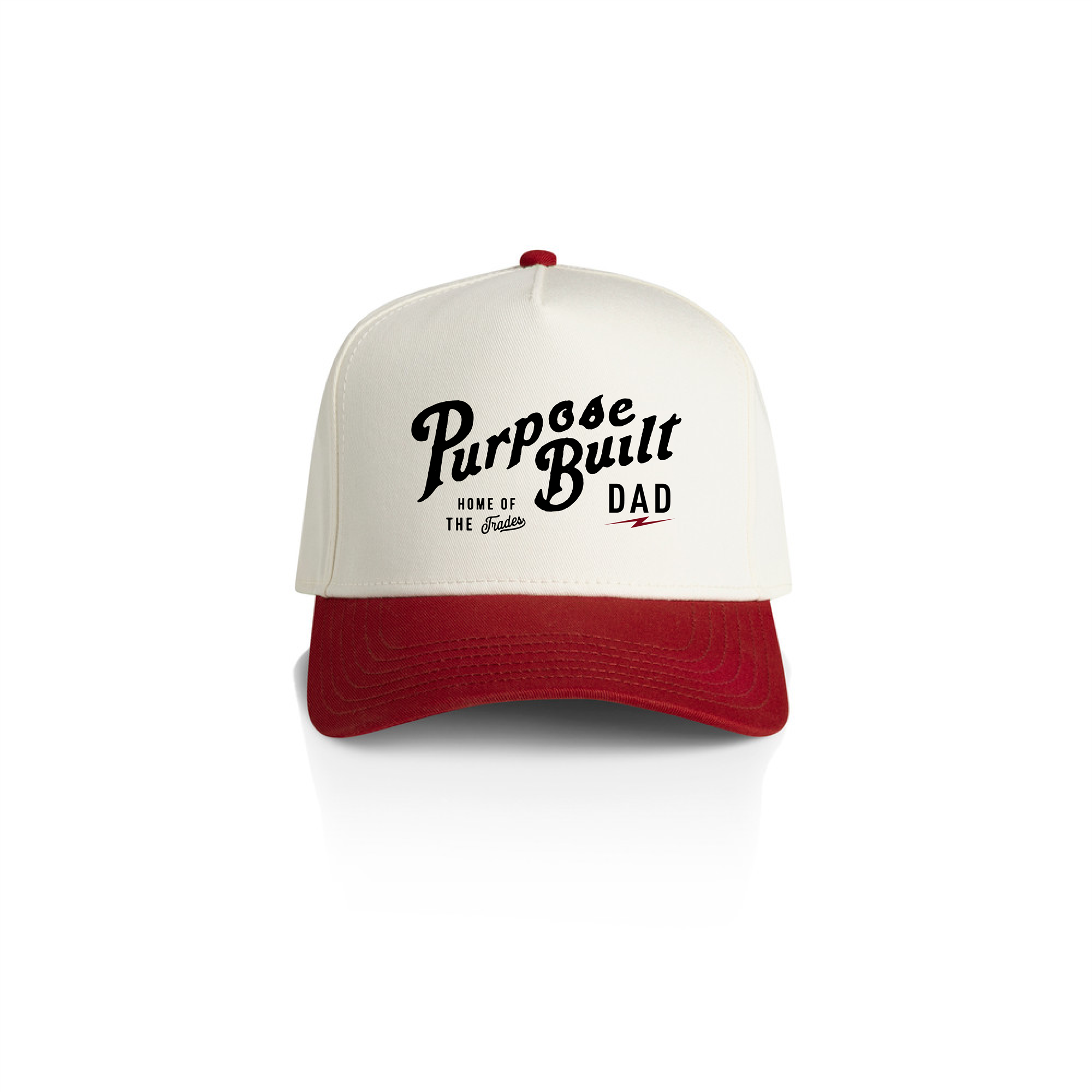 Purpose-Built Dad - Two Tone Hat, Natural & Red