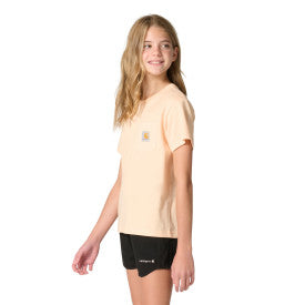 Youth Girls Short-Sleeve Mountain T-Shirt -Bleached Apricot