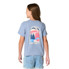 Youth Girls Short-Sleeve Arch T-Shirt - Blue Horizon Heather