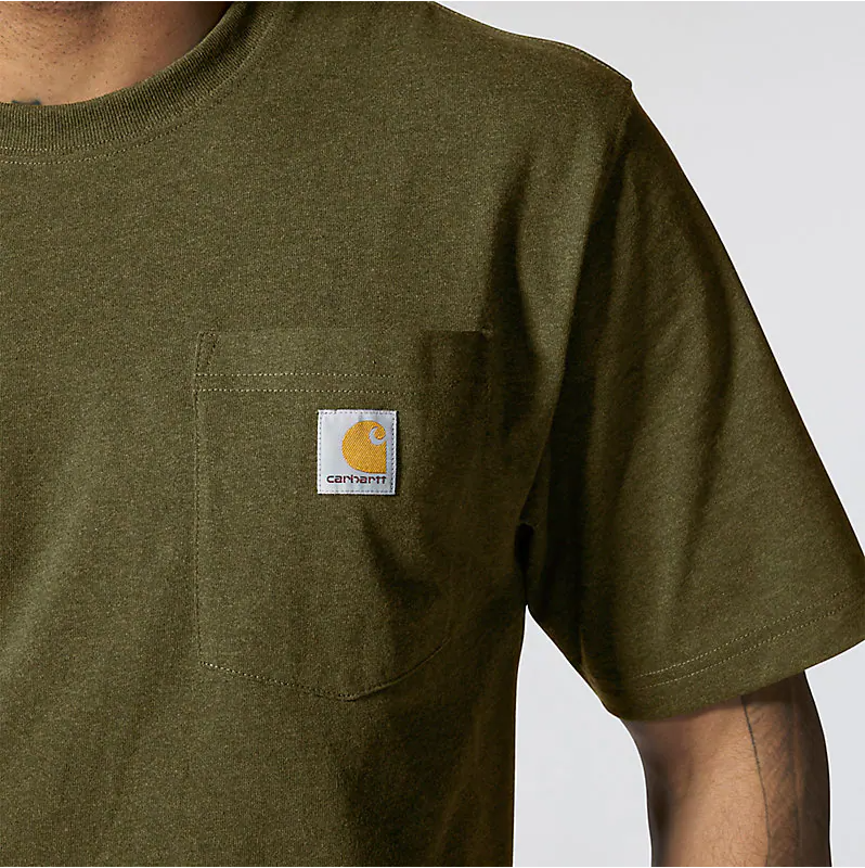 K87 - Loose Fit Heavyweight Pocket Tee- Dark Bronzed Green Heather