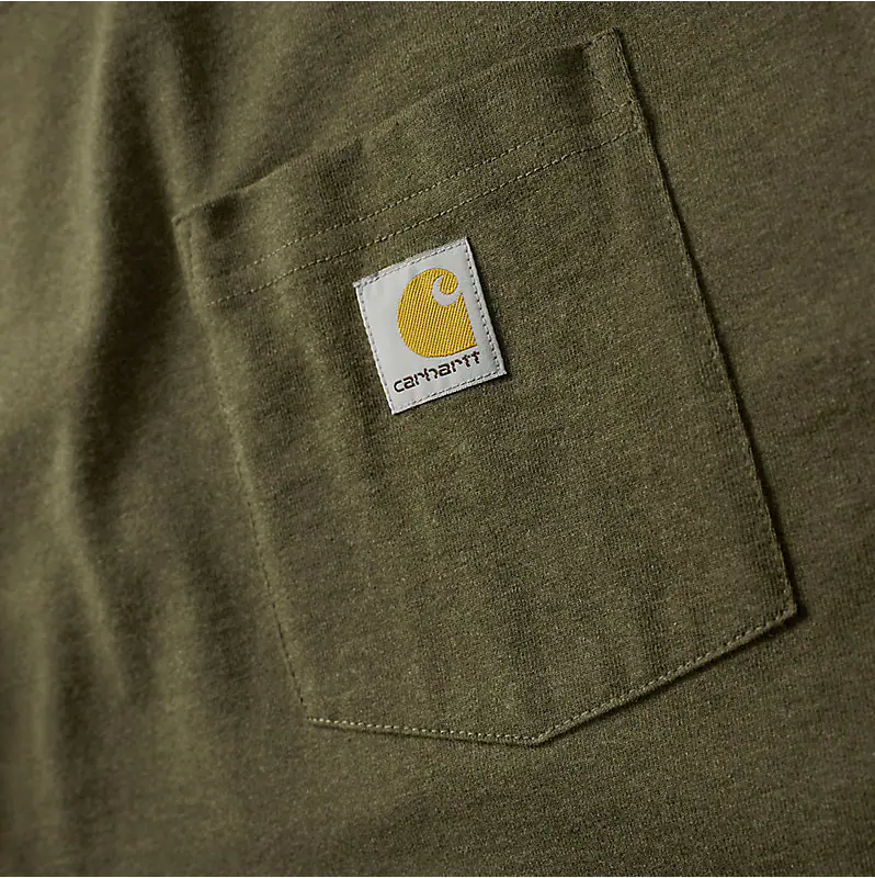 K87 - Loose Fit Heavyweight Pocket Tee- Dark Bronzed Green Heather