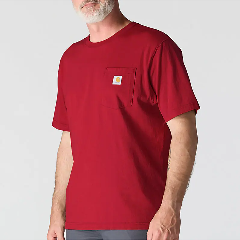 K87 - Loose Fit Heavyweight Pocket Tee- Industry Red
