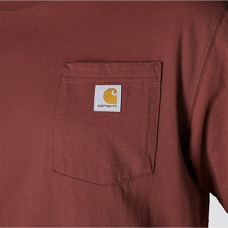 K87 - Loose Fit Heavyweight Pocket Tee- Dark Spice Red