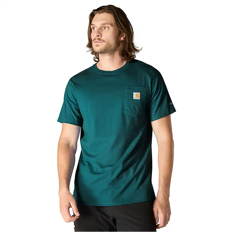 Force Relaxed Fit Midweight S/S Pocket T-Shirt - Greenstone