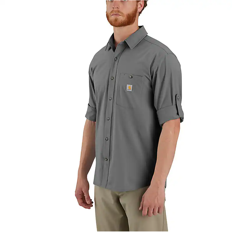 Force Sun Defender™ Relaxed Fit LightweightL/S Shirt - Steel